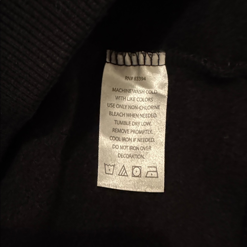 Classic Black Hoodie with Blue Embroidered Design - Picture 8 of 12
